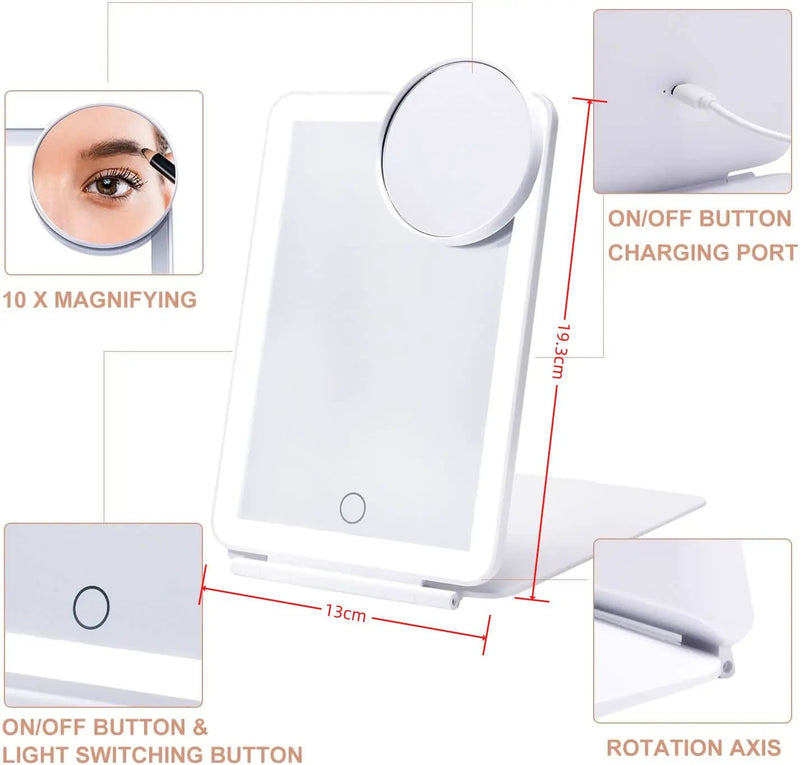 LED Foldable Makeup Mirror by salelink.co.nz