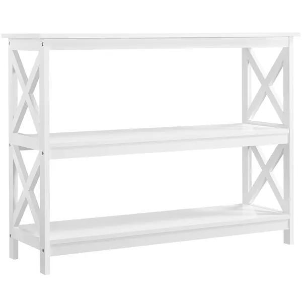 3-Tier Wooden Console Table Sofa Side Table Entryway Table by Yaheetech