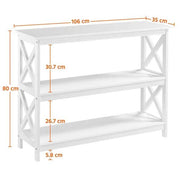 3-Tier Wooden Console Table Sofa Side Table Entryway Table by Yaheetech