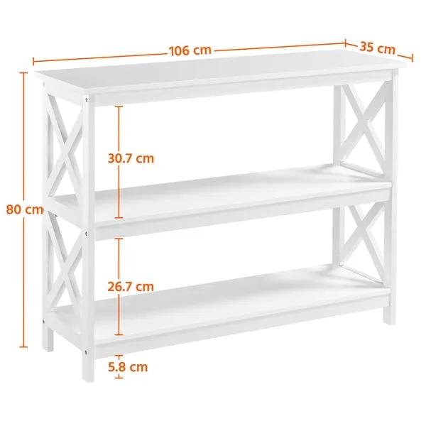 3-Tier Wooden Console Table Sofa Side Table Entryway Table by Yaheetech