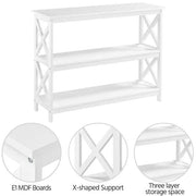 3-Tier Wooden Console Table Sofa Side Table Entryway Table by Yaheetech