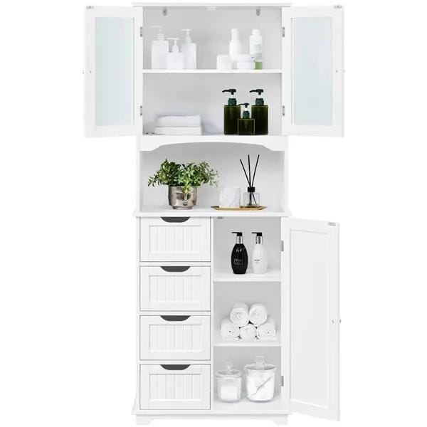 65.5″ Tall Bathroom Storage Cabinet, Freestanding Bathroom Cabinet by Yaheetech