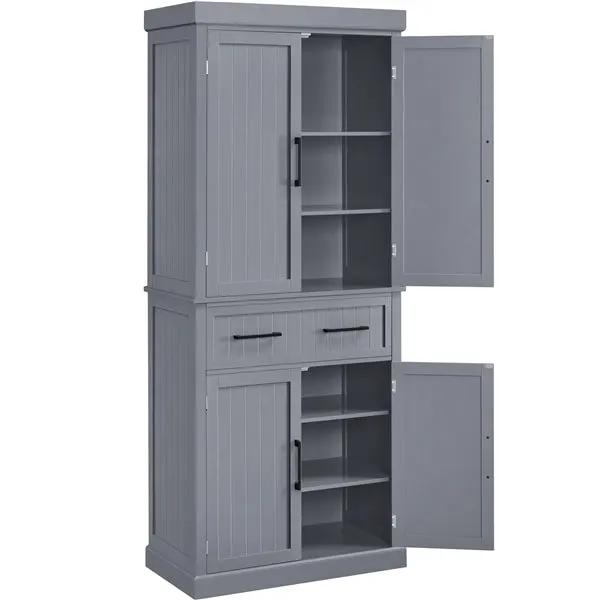 Tall Pantry Cupboard Freestanding Storage Cabinet Kitchen Pantry by Yaheetech