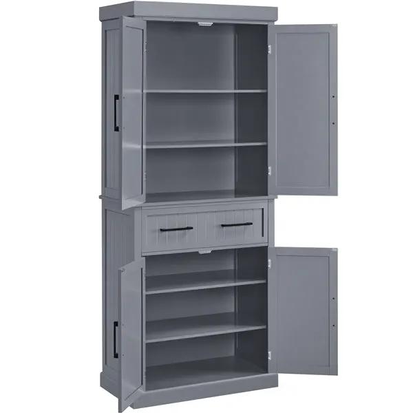 Tall Pantry Cupboard Freestanding Storage Cabinet Kitchen Pantry by Yaheetech