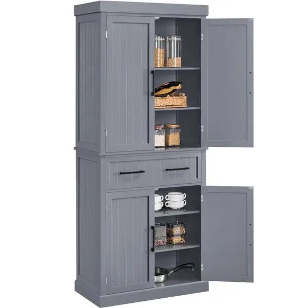 Tall Pantry Cupboard Freestanding Storage Cabinet Kitchen Pantry by Yaheetech
