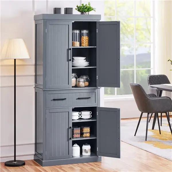 Tall Pantry Cupboard Freestanding Storage Cabinet Kitchen Pantry by Yaheetech