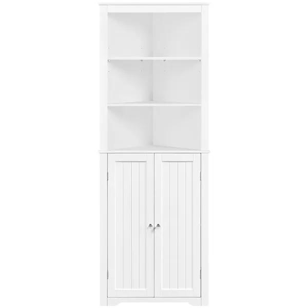 64.5″ H Tall Corner Cabinet Corner Shelving Unit Freestanding Bathroom Cabinet by Yaheetech