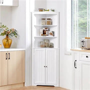64.5″ H Tall Corner Cabinet Corner Shelving Unit Freestanding Bathroom Cabinet by Yaheetech
