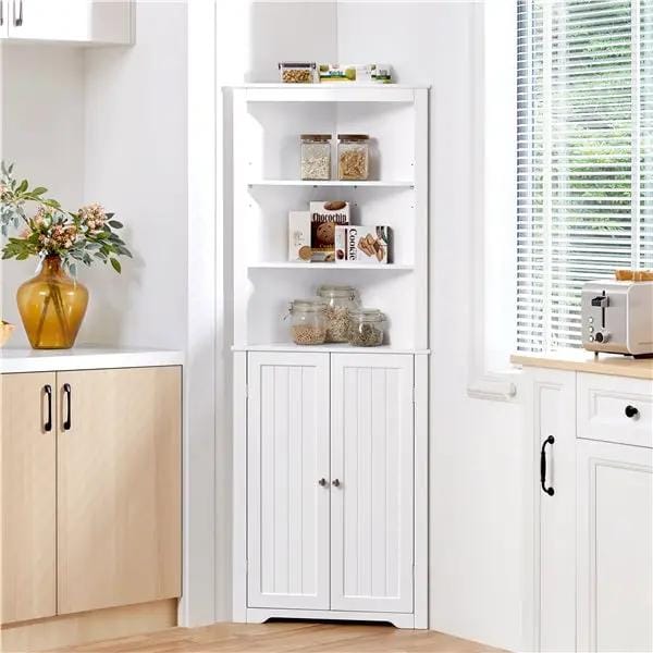 64.5″ H Tall Corner Cabinet Corner Shelving Unit Freestanding Bathroom Cabinet by Yaheetech