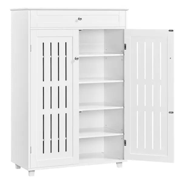 5-Tier & 1 Drawer Shoe Storage Cabinet Closed Adjustable Shoes Rack by Yaheetech