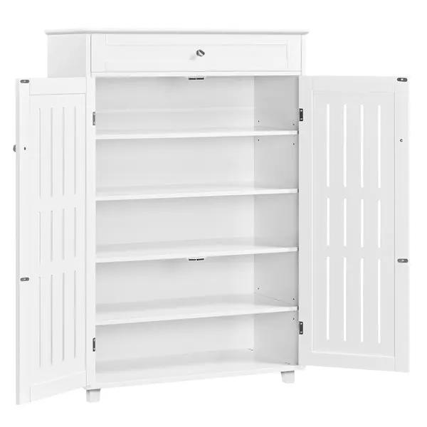 5-Tier & 1 Drawer Shoe Storage Cabinet Closed Adjustable Shoes Rack by Yaheetech