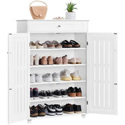 5-Tier & 1 Drawer Shoe Storage Cabinet Closed Adjustable Shoes Rack by Yaheetech
