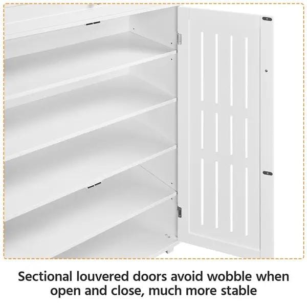 5-Tier & 1 Drawer Shoe Storage Cabinet Closed Adjustable Shoes Rack by Yaheetech