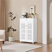 5-Tier & 1 Drawer Shoe Storage Cabinet Closed Adjustable Shoes Rack by Yaheetech