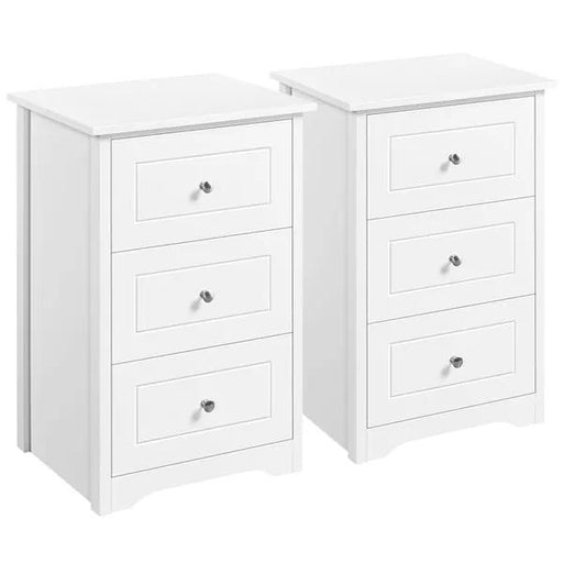 Yaheetech Set of 2 End Table w/three Drawers Wooden 3 Drawer Modern Tall End Table Set of 2 End Table w/three Drawers Wooden 3 Drawer Modern Tall End Table