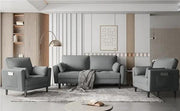 1x 2-seater sofa and 2x suited oversized armchair Sofa Set by Yaheetech
