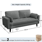 1x 2-seater sofa and 2x suited oversized armchair Sofa Set by Yaheetech