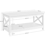 Yaheetech Two Tier Coffee Table With Storage Shelf Modern Accent Cocktail Table Yaheetech Two Tier Coffee Table With Storage Shelf