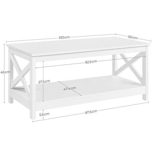 Yaheetech Two Tier Coffee Table With Storage Shelf Modern Accent Cocktail Table Yaheetech Two Tier Coffee Table With Storage Shelf