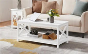 Yaheetech Two Tier Coffee Table With Storage Shelf Modern Accent Cocktail Table Yaheetech Two Tier Coffee Table With Storage Shelf
