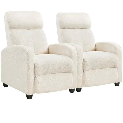 Yaheetech Boucle Recliner Chair – Cozy Ivory Fabric Armchair with Adjustable Footrest Boucle Recliner Chair – Cozy Ivory Fabric Armchair with Adjustable Footrest