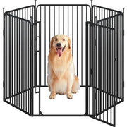 Yaheetech Yaheetech Round Tube Pet Playpen Six Panel Metal Dog Kennel With Lock Yaheetech Round Tube Pet Playpen Six Panel with Lock