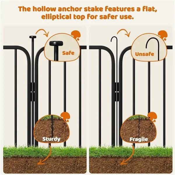 Yaheetech Yaheetech 12 Panel Heavy Duty Iron Dog Playpen Fence With Lock Yaheetech 12 Panel Heavy Duty Iron Dog Playpen