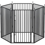 Yaheetech Yaheetech Round Tube Pet Playpen Six Panel Metal Dog Kennel With Lock Yaheetech Round Tube Pet Playpen Six Panel with Lock
