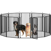Yaheetech Yaheetech 12 Panel Heavy Duty Iron Dog Playpen Fence With Lock Yaheetech 12 Panel Heavy Duty Iron Dog Playpen