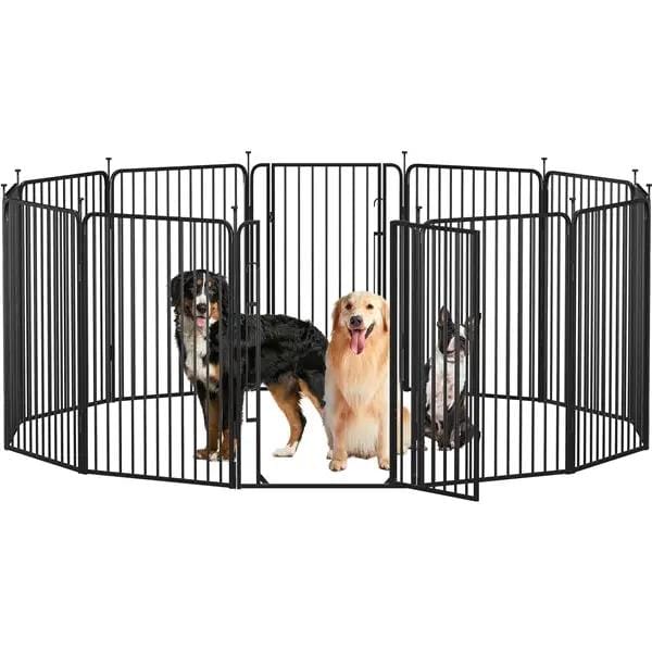 Yaheetech Yaheetech 12 Panel Heavy Duty Iron Dog Playpen Fence With Lock Yaheetech 12 Panel Heavy Duty Iron Dog Playpen