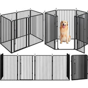 Yaheetech Yaheetech Round Tube Pet Playpen Six Panel Metal Dog Kennel With Lock Yaheetech Round Tube Pet Playpen Six Panel with Lock