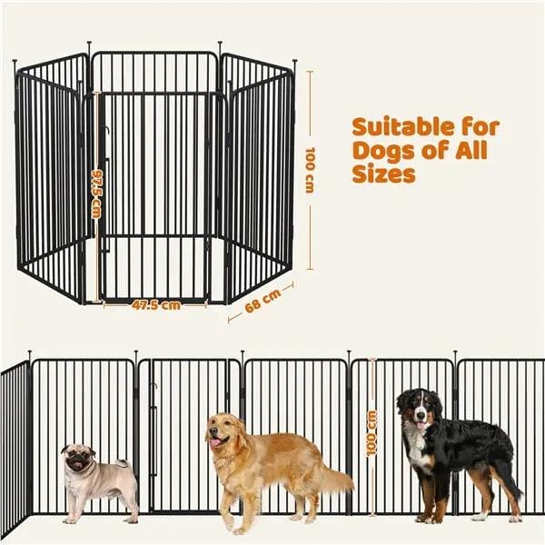 Yaheetech Set of 3 100cm Tall Dog Playpen Panels Pet Fence for Pets Yaheetech 100cm Tall Dog Playpen Panels Set