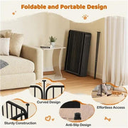 8 Panels Puppy Playpen Metal Pet Fence with Door Round Tube for Pet Pen by Yaheetech