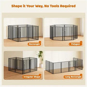 Yaheetech Yaheetech 31.5 Inch Round Tube Dog Playpen Panels With Door Black Yaheetech 31.5 Inch Round Tube Dog Playpen With Door