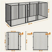 8 Panels Puppy Playpen Metal Pet Fence with Door Round Tube for Pet Pen by Yaheetech