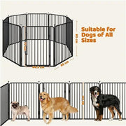 Yaheetech Yaheetech 31.5 Inch Round Tube Dog Playpen Panels With Door Black Yaheetech 31.5 Inch Round Tube Dog Playpen With Door