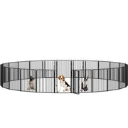 Yaheetech Yaheetech 31.5 Inch Round Tube Dog Playpen Panels With Door Black Yaheetech 31.5 Inch Round Tube Dog Playpen With Door