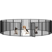 Yaheetech Yaheetech 31.5 Inch Round Tube Dog Playpen Panels With Door Black Yaheetech 31.5 Inch Round Tube Dog Playpen With Door