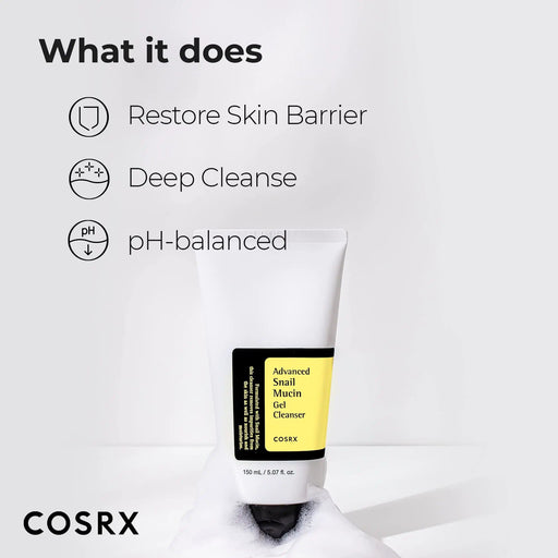 Poppy Gifts Skin Care COSRX Advanced Snail Mucin Gel Cleanser 150ml COSRX Advanced Snail Mucin Gel Cleanser 150ml