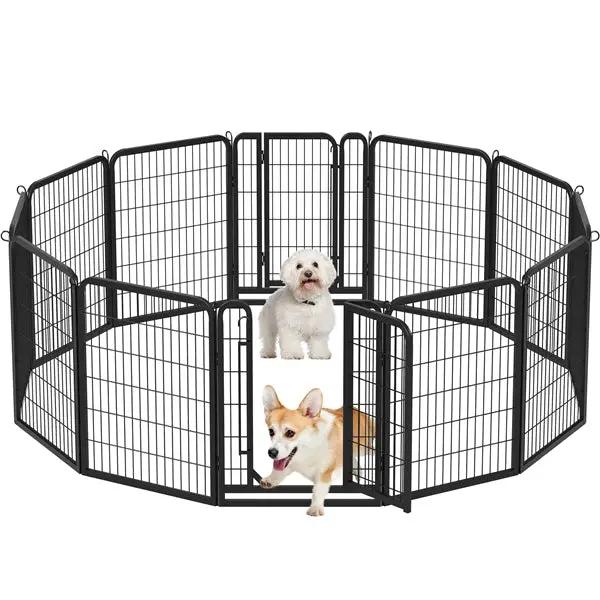 12 Panels Heavy Duty Metal Dog Pen Pet Playpen Pet Fence by Yaheetech