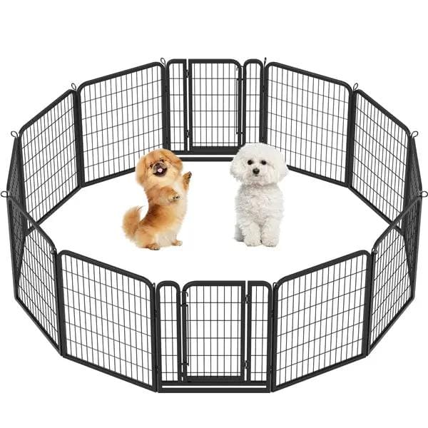 12 Panels Heavy Duty Metal Dog Pen Pet Playpen Pet Fence by Yaheetech