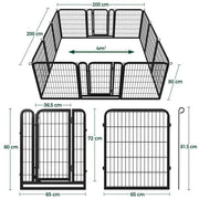 12 Panels Heavy Duty Metal Dog Pen Pet Playpen Pet Fence by Yaheetech