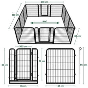 Set of 2- 12 Panels Dog Cat Exercise Barrier Outdoor Indoor Fence w/Door Dog Playpen Dog Pen by Yaheetech