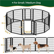 12 Panels Heavy Duty Metal Dog Pen Pet Playpen Pet Fence by Yaheetech