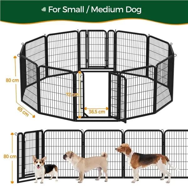12 Panels Heavy Duty Metal Dog Pen Pet Playpen Pet Fence by Yaheetech