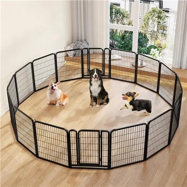 12 Panels Heavy Duty Metal Dog Pen Pet Playpen Pet Fence by Yaheetech