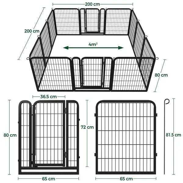 Yaheetech Yaheetech 31.5 Inch Black Steel Dog Playpen Panels with Door Fence Yaheetech 31.5 Inch Black Steel Dog Playpen with Door