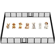 Yaheetech Yaheetech 60cm Tall Dog Playpen Panels With Door Steel Fence Indoor Outdoor Yaheetech 60cm Tall Dog Playpen Panels With Door