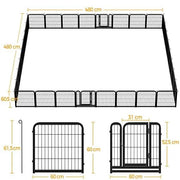 Yaheetech Yaheetech 60cm Tall Dog Playpen Panels With Door Steel Fence Indoor Outdoor Yaheetech 60cm Tall Dog Playpen Panels With Door