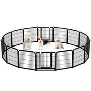 Yaheetech Yaheetech 60cm Tall Dog Playpen Panels With Door Steel Fence Indoor Outdoor Yaheetech 60cm Tall Dog Playpen Panels With Door
